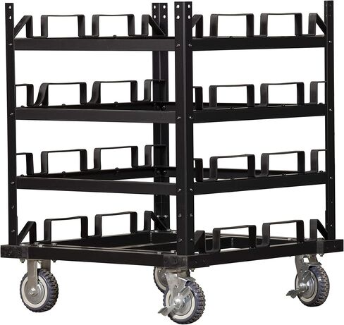Trafford Industrial Stanchion Post Cart ، 12 وظيفة ، تخزين مبطنة وعجلات قفل للأمان in Kuwait