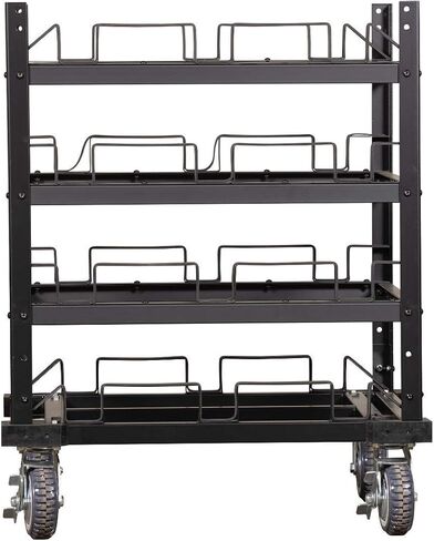 Trafford Industrial Stanchion Post Cart ، 12 وظيفة ، تخزين مبطنة وعجلات قفل للأمان in Kuwait