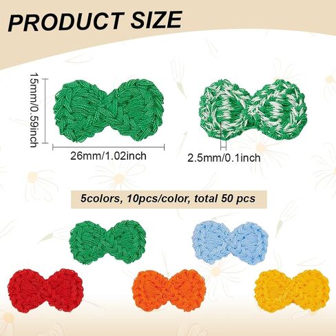 FINGERINSPIRE 42 Pcs Crochet Applique 3 Colors Knitting Wool Yarn Heart Patches Handmade Knitting Heart Shape Ornament Accessories for DIY Costume, Hat, Bag, Earrings or Hair Tie Accessories in Saudi Arabia