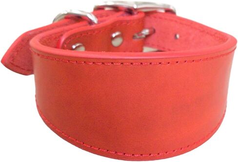 Wide Padded Dogs Collar Genuine Leathers Puppy Collars for Lurchers Italian Greyhounds Comfortable Pet Dogs Accessories in Saudi Arabia