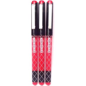 OHTO Fude Ballpoint Pen Extra Bold, 1.5mm, Red ink, 3 pens per Pack (Japan import) [Komainu-Dou Original Package]