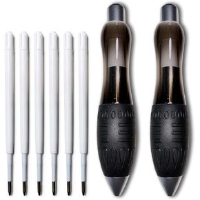 𝟯 𝗼𝘇 Fat 𝐇𝐞𝐚𝐯𝐲 𝐖𝐞𝐢𝐠𝐡𝐭𝐞𝐝 Pens for Arthritis Parkinson's Carpal Tunnel Tremors Wide Grip, Thick Barrel, Easy to Hold Black Blue (2 Pens + 3 Blue 3 Black Refills)
