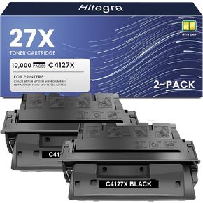 27X C4127X Toner Cartridge 2-Black 27A C4127A Replacement for HP 27X C4127X Toner Compatible with 4000 4000N 4000T 4000SE 4050 4050N 4050SE 4100 4100N Printer Black Toner