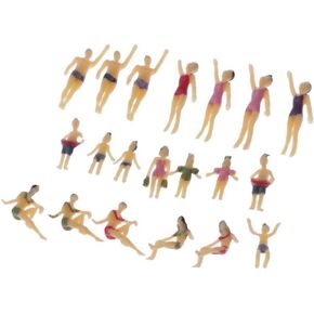 20pcs Colorful Model Swimming People Figures Diorama Beach Scenery 1:100