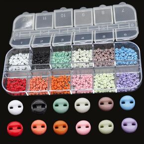 600pcs Tiny Resin Buttons 1/8" (3mm) 2 Hole Mini Resin Round Button for Dolls Clothing Sewing Accessories DIY Hand Sewing AIDS Doll Clothes（12 Colors Mixed）