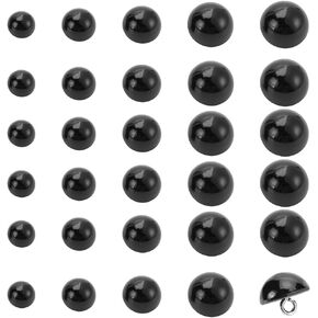 PH PandaHall 150PCS Black Pearl Buttons, 5 Size Half Round Buttons Decorative Resin Imitation Pearl Shank Buttons for Wedding Dress, Skirts, Gloves, Sweaters, Shirts, Hats, Scarves, Crafts