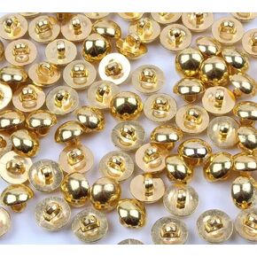 CraftbuddyUS 50pcs 13mm Metal GOLD Round Sew On Shank Button, DIY