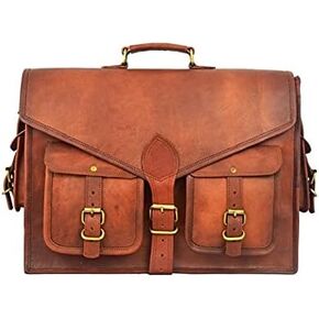 18 INCH Leather Briefcase Laptop Messenger bag best computer satchel Handmade Bags for men, Brown