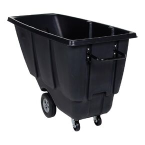 Vestil TDT-50-LD-BLACK Plastic Light Duty Tilt Truck 1/2 Cubic Yard 450 Lb. Capacity Black