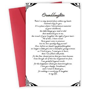 Cherished Granddaughter Birthday Card with Envelope, Happy Birthday Gifts for Granddaughter, Ideal for Collecting Memories, Includes Red Envelope Bday Greeting Card，Heartfelt Message for She