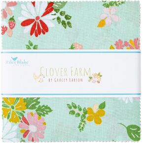 Clover Farm Riley Blake 5-inch Stacker, 42 Precut Fabric Quilt Squares by Gracey Larson, Assorted