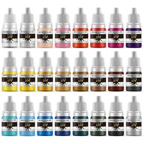 VM FIGURE Game Color Set Eco Friendly Water Based Color 24 Bottles x 5 ml (0.17 fl.oz.) Miniature Paint Set Acrylic Resin Pigment for Models, Miniatures, and Crafts