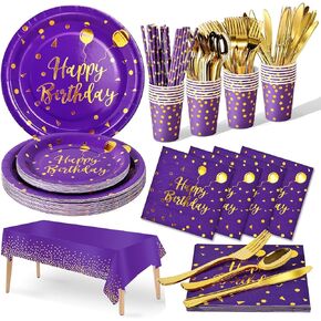 Birthday Party Tableware, 161 Pieces Pink and Rosegold Party Supplies, Party Dinnerware Sets Include Paper Plates Napkins Cups Silverware, for Shower Engagement Parties Decoration -20 Serves