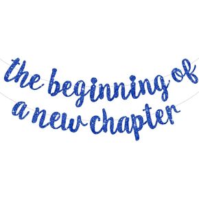 BEISHIDA The Beginning of A New Chapter Banner,Farewell Book Themed Housewarming Party Congratulations Decorations,Going away party Garland,Graduation Sign 2025 Banner,retirement Supplies,Light Pink