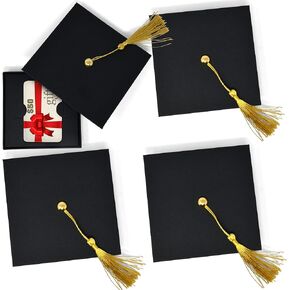Graduation Gift Card Box Holder Cap Shaped with Tassel Pack of 6 Grad Gifts Cards Graduate Present Boxes Holders for Graduations Party Supplies