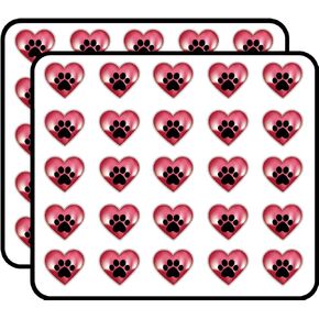 Animal Paw Heart Art Decor Sticker for Scrapbooking, Calendars, Arts, Kids DIY Crafts, Album, Bullet Journals 50 Pack