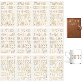 12 Sheets Letter and Number Stickers, 1 Inch 3D Foam Adhesive Letter and Number Stickers Gold Puffy Letter and Number Stickers Capital Letter Stickers for DIY Crafts Scrapbooking Poster