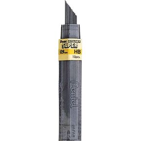Pentel 509HB Super Hi-Polymer Lead Refills, 0.9mm, HB, Black, 15 Leads/Pack