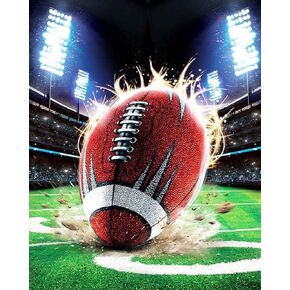 Football 35x45cm Cross Stitch Kits for Adult Beginners ，11CT Pre-Printed Fabric Embroidery Crafts Needlepoint Kit for Home Decor and Gifts