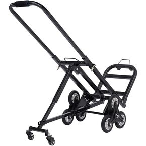 Stair Climbing Cart Heavy Duty 330LB, Portable Folding Hand Truck with 8 Wheels & Adjustable Handle, All-Terrain Dolly for Moving Furniture, Appliances, Warehouse Delivery