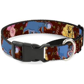 Buckle-Down Dog Collar Martingale Winnie The Pooh Character Poses 11 to 17 Inches 1.0 Inch Wide