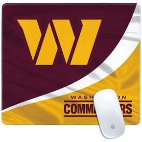 Skinit Small Gaming Mouse Pad - Officially Licensed Washington Commanders Flag Design with Stitched Edges, Waterproof, Non-Slip Rubber Base, Desk Mat for Keyboard & Mouse, 12.6" x 11" inches