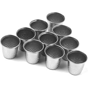 10 Pcs Sewing Thimbles Vintage Metal Sewing Tailor Finger Protector Thimbles Shield Pin Needle Grip Silver Sewing Machine Handworking DIY Craft Tools d Practical Treatment, Sewing Tools 18 * 19mm