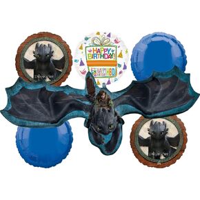 Anagram Hiccup and Toothless Birthday Party Supplies 6 pc Balloon Bouquet Decorations