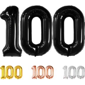 KatchOn, Large Gold Number 100 Balloon - 40 Inch | Mylar Foil Balloon For 100th Happy Birthday Decorations | 100th Gold Balloons For Anniversary Decorations | Birthday Party Supplies