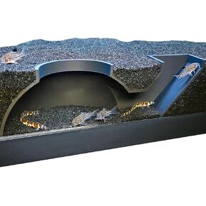 Fish Tank Underground Dome Tunnel | Viewing Fish & Shrimp Aquarium Under Gravel Cave | Fish Tank Decor Hideaway Perfect for Corydora Catfish, Kuhli Loach, Clown Loach, Pleco