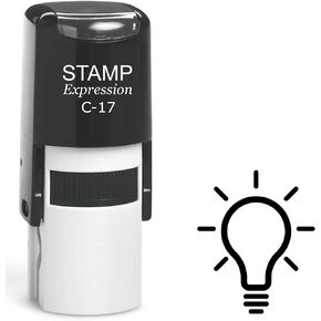 stampexpression - Light Bulb Self Inking Rubber Stamp - Black Ink (A-61778)