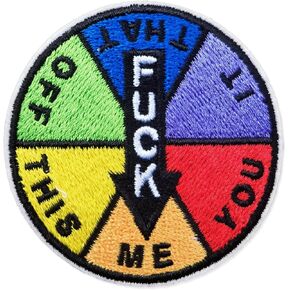 Lucky Wheel Hook and Loop Patch, Funny FK ME Meme Morale Tactical Patch with Hook Fastener Backing for Adults, Cute Embroidered Applique Accessories for Backpacks, Vests, Jackets, Jeans, Hats