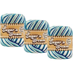 Bulk Buy: Lily Sugar 'n Cream Super Size 100% Cotton Yarn (3-Packs) ~ Ombres, Scents, Stripes, Twists (Hippi SS #19122)3