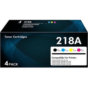 218A Toner Cartridges 4 Pack| Compatible for HP 218A W2180A Toner 218X W2180X Ink Cartridges Works with Color Laser Pro 3201dw MFP 3301 Series 3301fdw 3301sdw 3301cdw Printer Ink (with Chip)