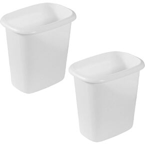 Rubbermaid 6 Quart 1.5 Gallon Traditionally Shaped Heavy Duty Lightweight Bedroom, Bathroom, and Office Wastebasket Trash Can (2 Pack)