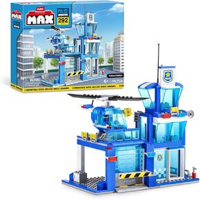 MAX Adventure Police Headquarters Playset (822 Pieces) Building Bricks Toys for Kids 5+ Create Vehicles and More UNbox Discover