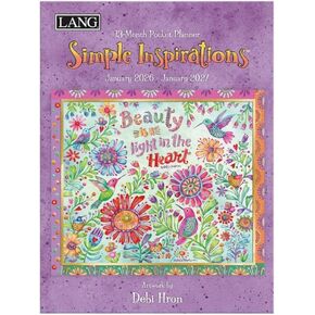 Lang Companies, Simple Inspirations Monthly 2026 Pocket Planner, 4.9'' X 6.6'', Weekly Calendar with Case Binding