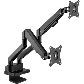 Manhattan Aluminium Desk Mount with Gas Lift for Dual Monitors & 8-in-1 Docking Station, for Monitors from 17" to 32" and up to 9 kg per arm, Black, 461887