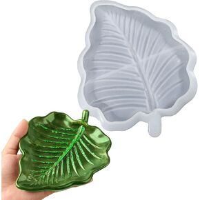 Leaf Silicone Molds for Resin, Large Tray Mold for Epoxy Resin, 3D Leaf Jewelry Plate, Concrete, Plaster, and Clay Casting Molds for Art, Storage Container, Trinket Dish, Home Decor