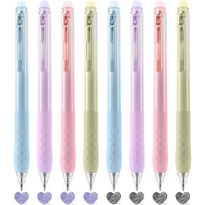 8PCS Erasable Pens, Fine Point 0.5mm Black and Blue Gel Ink Pen, Make Mistakes Disappear, Premium Comfort Grip for Drawing, Writing, Planning, and Crossword Puzzles (Black Blue Ink)