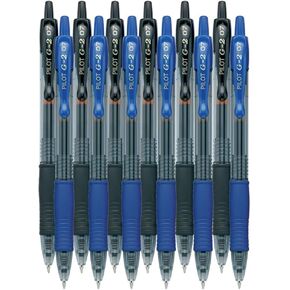 G2 Retractable Premium Gel Ink Roller Ball Pens Fine Point Fine Point (.7mm) Black Ink 9-pk; Refillable & Premium Comfort Grip Bundle with Plastic Reusable Pouch