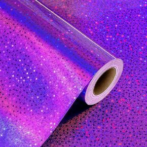 Afucus Blue Butterfly Holography Wrapping Paper, Iridescent Shiny Sparkle Metallic Shimmer Mini Roll Gift Wrapping paper for Festival, Birthday, Wedding shower for brides