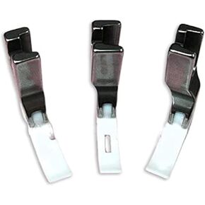 Cutex High Shank Teflon Narrow Zipper Foot Set - Center, Left & Right Presser Foot