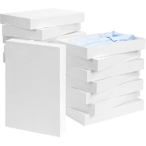 Moretoes 16pcs Gift Boxes with Lids for Presents, White Robe Boxes, for Wrapping Gifts, Christmas, Holidays, Birthdays, Father's Day, Graduations, Weddings (Large 14'' x 9.5'' x 2'')