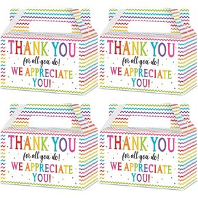 24 Pcs We Appreciate You Paper Favor Boxes Thank U for All You Do Treat Goodie Candy Boxes Be Thankful to Employee Teacher Doctor Staff Appreciation Party Decor Congratulations Graduate Party Supplies