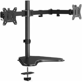 Motion Desk Stand for Dual Monitors 13-32". 3 Different Installation Options, Height Adjustment as Well as Swivel and Tilt Motions, Cable Management. Weight Capacity 17 lbs. Model ERDAM4-01B
