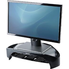 Fellowes® Smart Suites™ Monitor Riser Plus, 4"H x 18 13/16"W x 13"D, Black