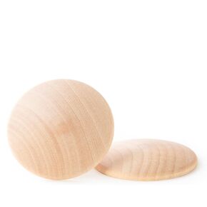 Pinehurst Crafts 1-Inch Wood Dome Discs, Unfinished Premium Domed Wood, Perfect for DIY Crafting & Games, Pack of 25