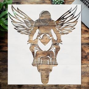 Motorcycle with Wings 8.5" x 11" Reusable Stencil for Painting – Perfect for DIY Crafts, Home Decor, and Custom Art Projects