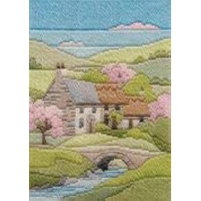 DW14MLS9 Counted Long Stitch Kit Seasons - Spring Cottage, 24 x 17 cm